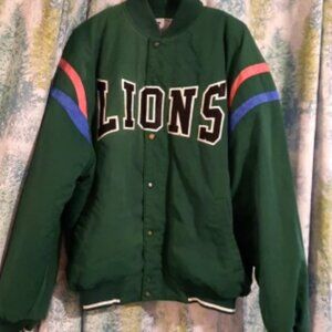 Vintage letterman jacket Upcycled green, pink , blue size xl women's oversize